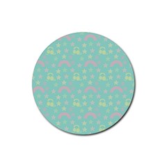 Music Stars Seafoam Rubber Round Coaster (4 Pack) 