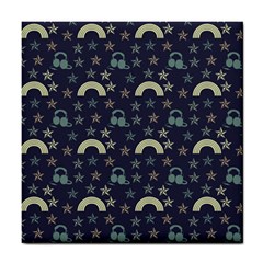 Music Stars Dark Teal Tile Coasters by snowwhitegirl