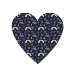 Music Stars Dark Teal Heart Magnet