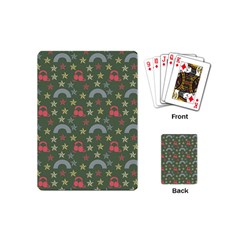 Music Stars Grass Green Playing Cards (mini)  by snowwhitegirl