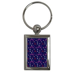 Music Stars Navy Key Chains (rectangle)  by snowwhitegirl