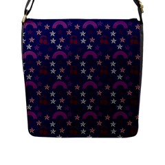 Music Stars Navy Flap Messenger Bag (l)  by snowwhitegirl