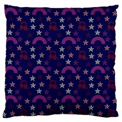 Music Stars Navy Standard Flano Cushion Case (two Sides)