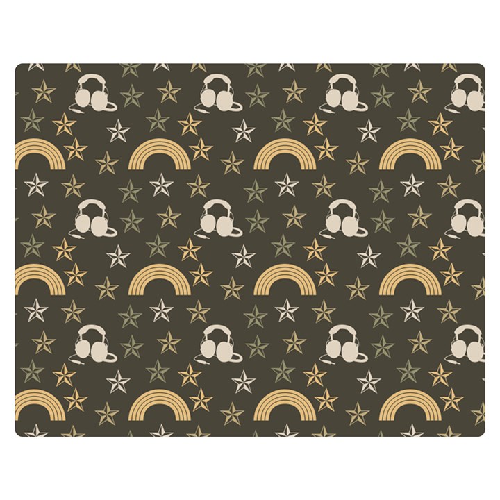 Music Stars Grey Double Sided Flano Blanket (Medium) 