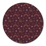 Music Stars Brown Round Mousepads Front