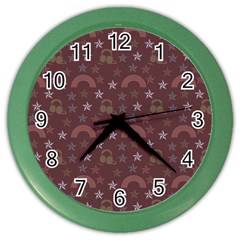 Music Stars Brown Color Wall Clocks by snowwhitegirl