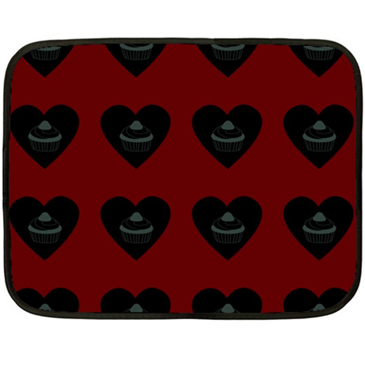 Cupcake Blood Red Black Double Sided Fleece Blanket (Mini) 