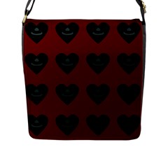 Cupcake Blood Red Black Flap Messenger Bag (l) 