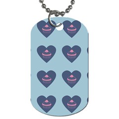 Cupcake Heart Teal Blue Dog Tag (two Sides)