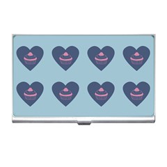 Cupcake Heart Teal Blue Business Card Holders by snowwhitegirl