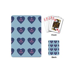 Cupcake Heart Teal Blue Playing Cards (mini) 