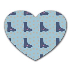 Deer Boots Teal Blue Heart Mousepads by snowwhitegirl