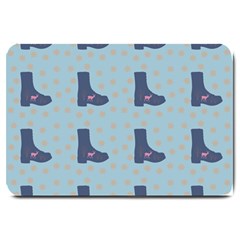 Deer Boots Teal Blue Large Doormat 