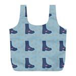 Deer Boots Teal Blue Full Print Recycle Bags (L)  Front