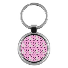 Deer Boots Pink Grey Key Chains (round) 