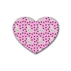 Deer Boots Pink Grey Rubber Coaster (heart) 