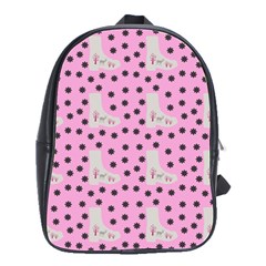 Deer Boots Pink Grey School Bag (large)