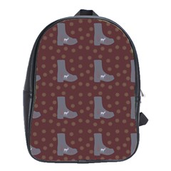 Deer Boots Brown School Bag (large) by snowwhitegirl