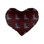 Deer Boots Brown Standard 16  Premium Heart Shape Cushions Back