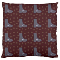 Deer Boots Brown Standard Flano Cushion Case (one Side) by snowwhitegirl