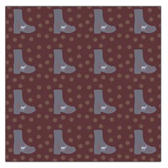 Deer Boots Brown Large Satin Scarf (square)