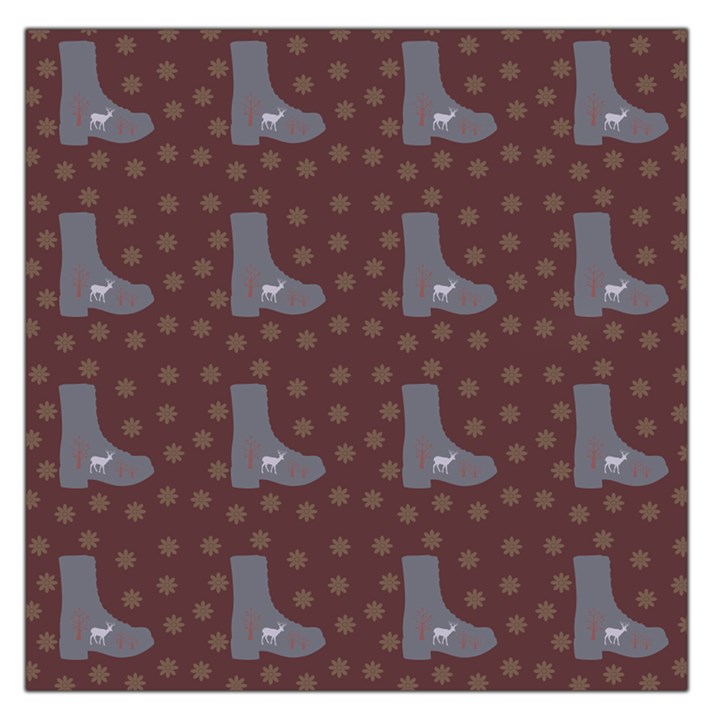 Deer Boots Brown Large Satin Scarf (Square)