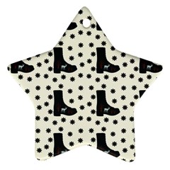 Deer Boots White Black Star Ornament (two Sides)