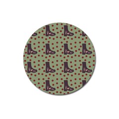 Deer Boots Green Magnet 3  (round) by snowwhitegirl