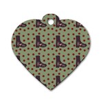 Deer Boots Green Dog Tag Heart (Two Sides) Front