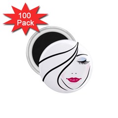 Makeup Face Girl Sweet 1 75  Magnets (100 Pack) 