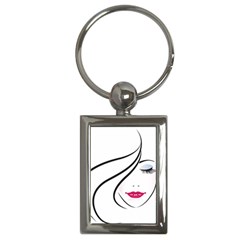 Makeup Face Girl Sweet Key Chains (rectangle) 