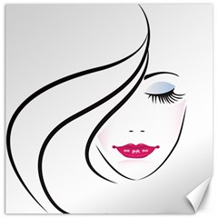 Makeup Face Girl Sweet Canvas 12  X 12   by Mariart