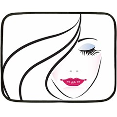 Makeup Face Girl Sweet Fleece Blanket (mini)