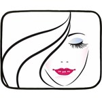 Makeup Face Girl Sweet Fleece Blanket (Mini) 35 x27  Blanket