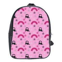 Music Stars Rose Pink School Bag (large)