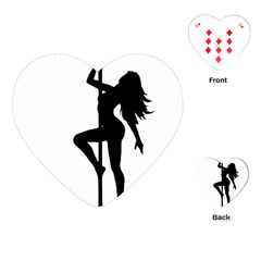 Dance Silhouette Pole Dancing Girl Playing Cards (heart) 