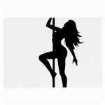 Dance Silhouette Pole Dancing Girl Large Glasses Cloth (2-Side) Back