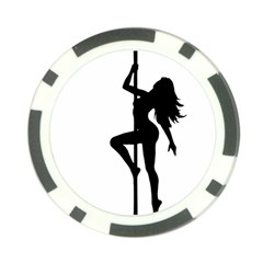 Dance Silhouette Pole Dancing Girl Poker Chip Card Guard