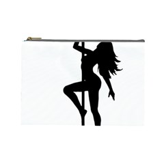 Dance Silhouette Pole Dancing Girl Cosmetic Bag (large) 