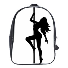 Dance Silhouette Pole Dancing Girl School Bag (large)