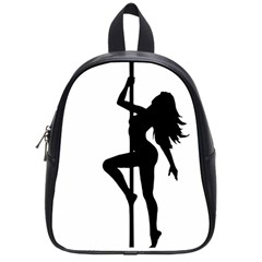 Dance Silhouette Pole Dancing Girl School Bag (small)