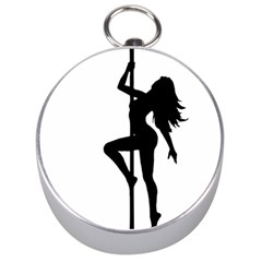 Dance Silhouette Pole Dancing Girl Silver Compasses