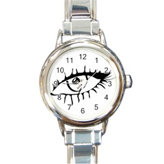 Drawn Eye Transparent Monster Big Round Italian Charm Watch