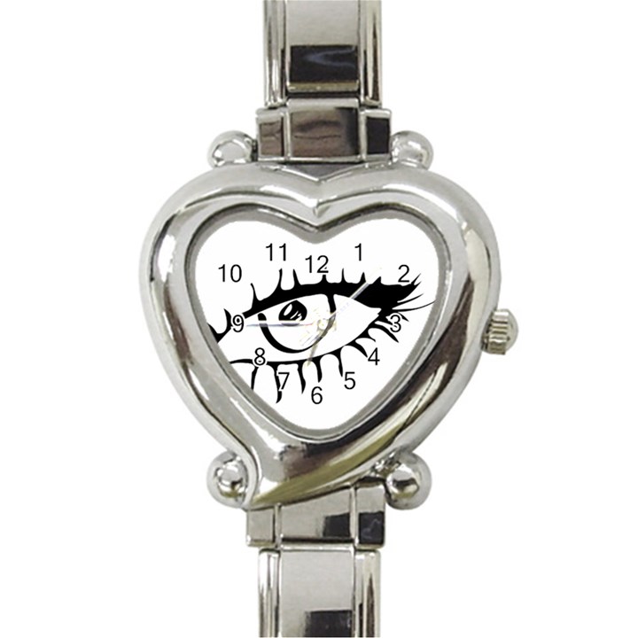 Drawn Eye Transparent Monster Big Heart Italian Charm Watch