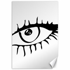 Drawn Eye Transparent Monster Big Canvas 12  X 18  