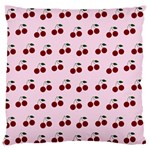 Pink Cherries Large Flano Cushion Case (One Side) Front