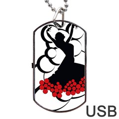 Flamenco Dancer Dog Tag USB Flash (One Side)