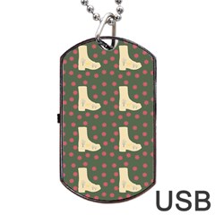 Green Boot Dog Tag Usb Flash (two Sides)