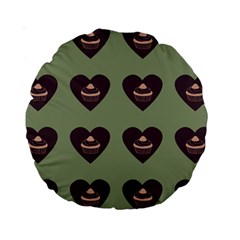 Cupcake Green Standard 15  Premium Round Cushions