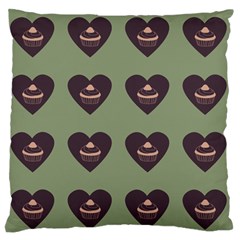 Cupcake Green Large Flano Cushion Case (two Sides)